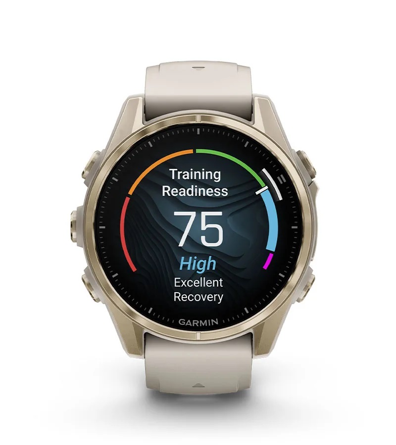 Умные часы Garmin Fenix 8, 43 мм, AMOLED, Sapphire Carbon Gray DLC Titanium with black/pebble gray silicone band